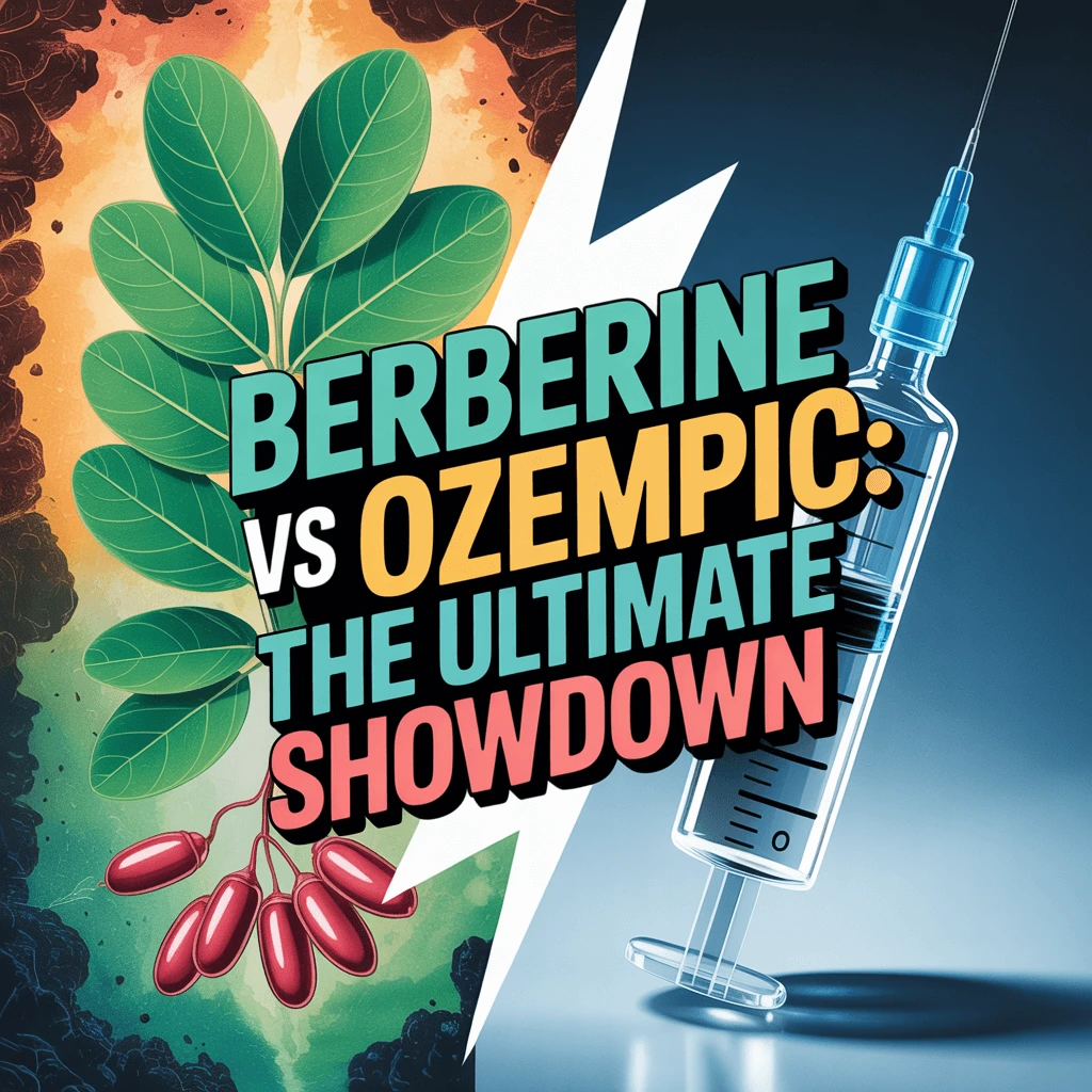 Berberine vs Ozempic comparison showdown showing natural supplement versus prescription medication for weight loss and blood sugar control