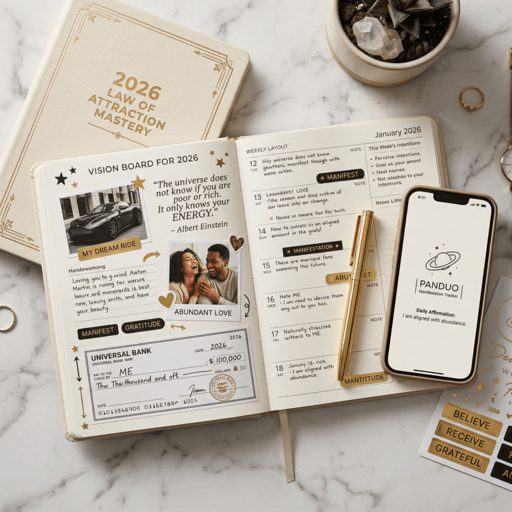 law of attraction techniques 2026 planner vision board
